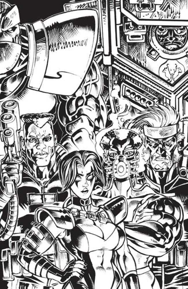 Free Planet #7 Cover E Jed Dougherty Youngblood Team Up Black & White Full Art Variant